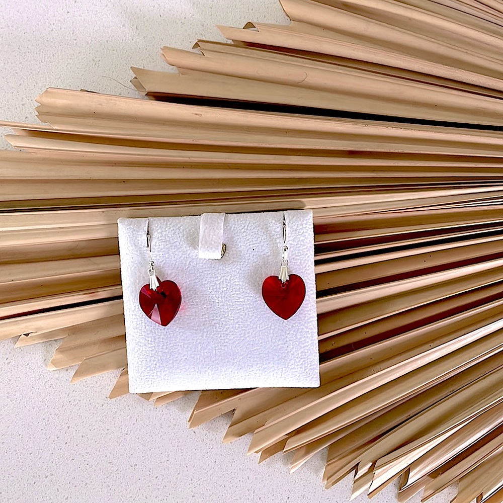 Swarovski Red Heart Earrings